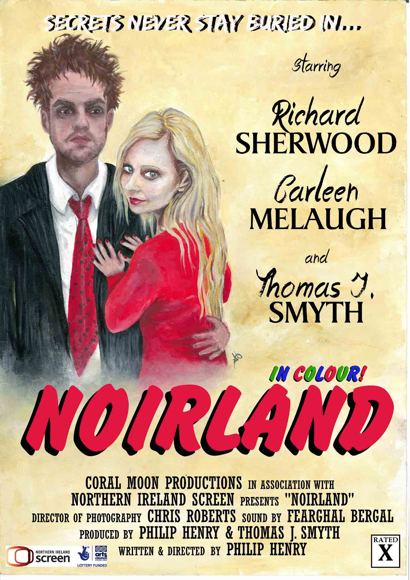 Noirland painting by Amy Green, poster design by Philip Henry